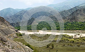 Arax river. Armenia-Iran border