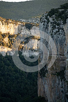 Arbaiun gorge precipice in Navarre Spain