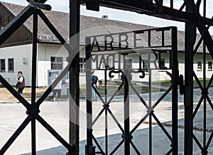 Arbeit macht frei sign, Dachau concentration camp and memorial site