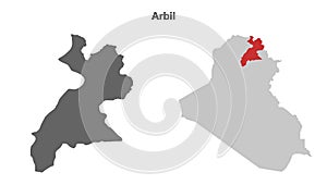 Arbil outline map