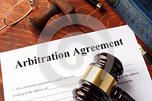 Arbitration agreement form.