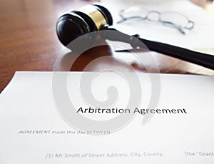 Arbitration agreement gavel