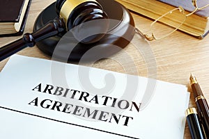 Arbitration agreement resolution of commercial disputes. photo