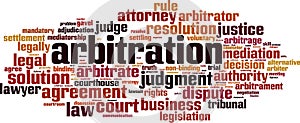 Arbitration word cloud photo