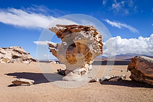 Arbol de Piedra in Siloli desert, sud Lipez reserva, Bolivia