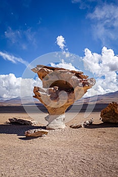 Arbol de Piedra in Siloli desert, sud Lipez reserva, Bolivia photo