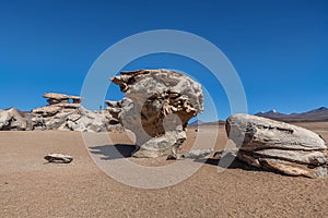 Arbol de Piedra or Stone tree, Altiplano, Bolivia