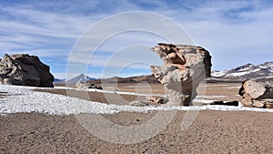 The Arbol de Piedra Stone Tree, in the Siloli Desert, Sud Lipez Province, Uyuni, Bolivia