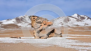 The Arbol de Piedra Stone Tree, in the Siloli Desert, Sud Lipez Province, Uyuni, Bolivia