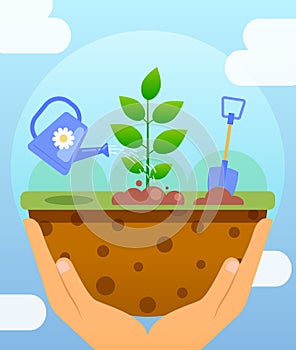 arbor day concept flat vector illustration. world environment day concept.