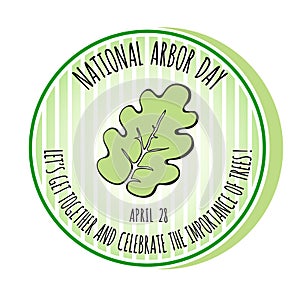 Arbor Day icon. Oak leaf. Vector illustration.