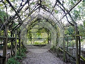 Arbor in the garden at Rivau Castle in Indre et Loire near Chinon.