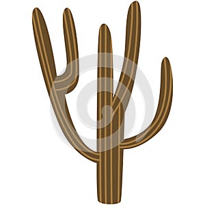 2D Illustration Goldenwood Desert Cactus