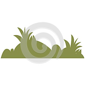 2D Illustration Tropical Grass Bush Element