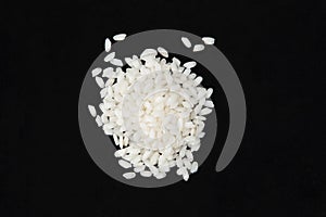 Arborio rice isolated on black
