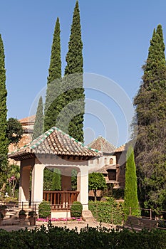 Arbour in Heneralife gardens, Alhambra, Spain