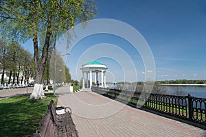 Arbour or rotunda on the Volga embankment. Yaroslavl. Russia