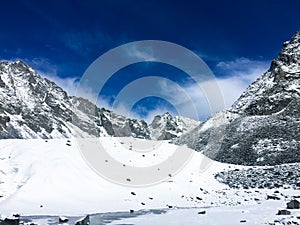 Arbuz glacier view. Belukha Mountain area. Altai, Russia