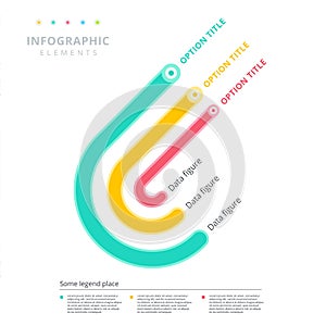 Arc 3 step business process chart infographics. Crook corporate