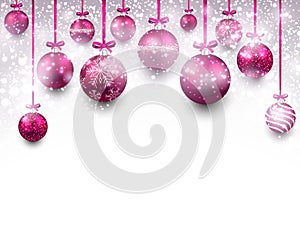 Arc background with magenta christmas balls.