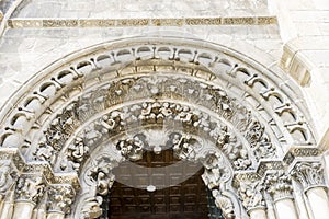 Arc, Church in the Orense region, exterior of gothic cathedral i photo