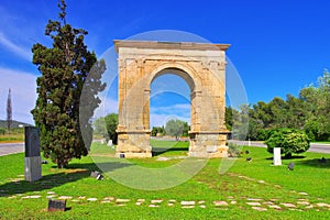 Arc de Bera, an ancient roman triumphal arch in Roda de Bera, Costa Dorada