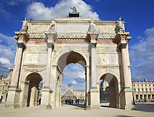 Arc de Carrousel and Louvre Museum in Paris