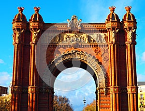 Arc de Triomf in the city of Barcelona