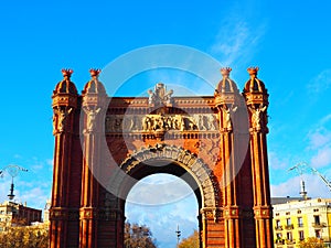 Arc de Triomf in the city of Barcelona