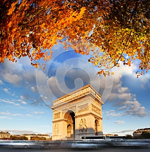 Arc de Triomphe in autumn, Paris,