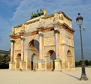 The Arc de Triomphe du Carrousel built in 1806 for Napoleon.