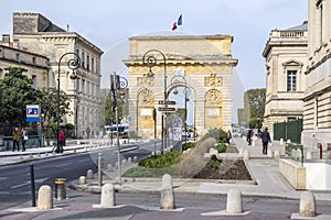 Arc de Triomphe in Montpellier, dating from 1692, with surroun