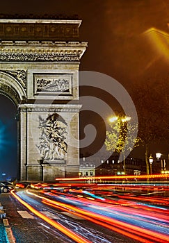 Arc de Triomphe at night.