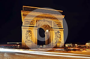 The Arc de Triomphe at night, Paris