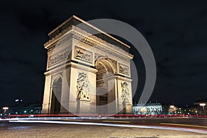 Arc de Triomphe at night Paris