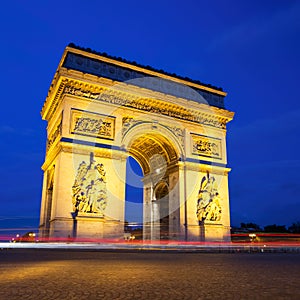 Arc de Triomphe at Night, Paris