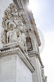 Arc de Triomphe in Paris. Decorative elements