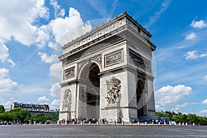 The Arc De Triomphe on a sunny day