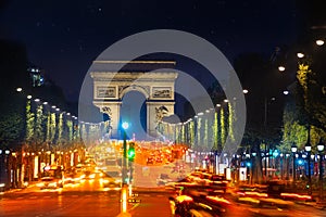 Arc de Triumph and Champs Elysees boulevard Paris