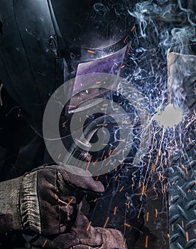 Arc flash light from a welding project.