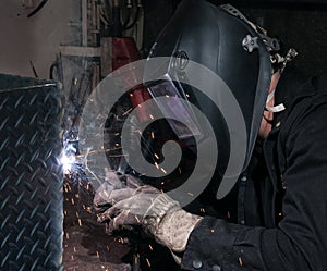 Arc flash light from a welding project.