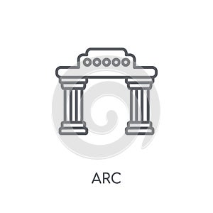 Arc linear icon. Modern outline Arc logo concept on white backgr photo