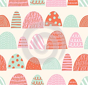 Arc shapes abstract pattern seamless doodle background