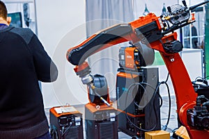 Arc welding robot. Automated welding process