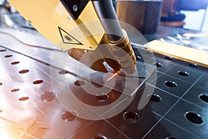 Arc welding robot. Example of working with a laser pointer