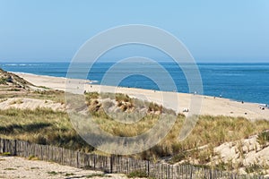 Arcachon Bay, France : the beach Petit Nice in front of the sand bank of Arguin and close to the dune of Pilat photo