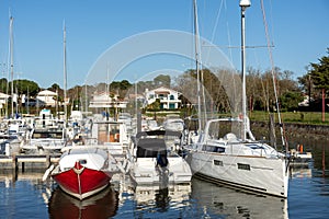 Arcachon Bay, France. The marina of Taussat, near Andernos and Cap Ferret