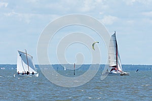 Arcachon bay, France. Nautical sports on the bay