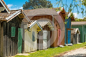 Arcachon Bay, France, oyster huts