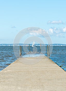 Arcachon Bay, France. The small jetty of Ares